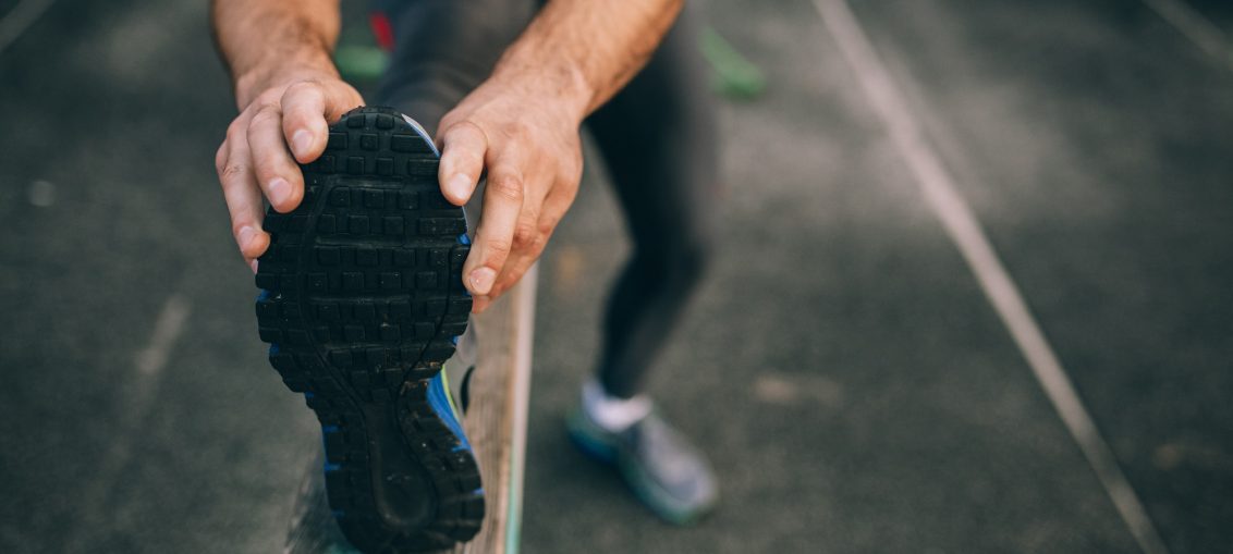 stretching before a triathlon