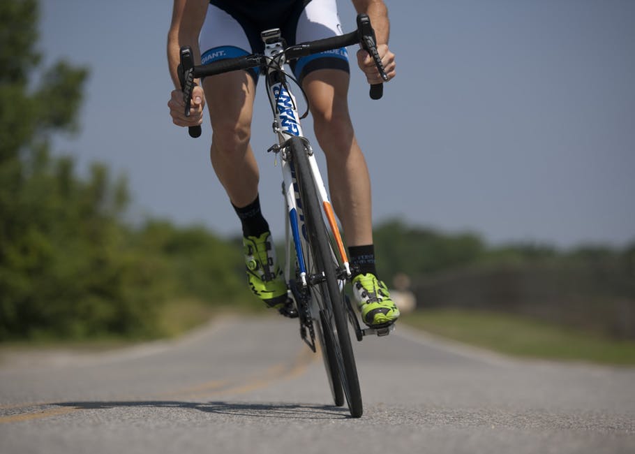 person on bike training for triathlon