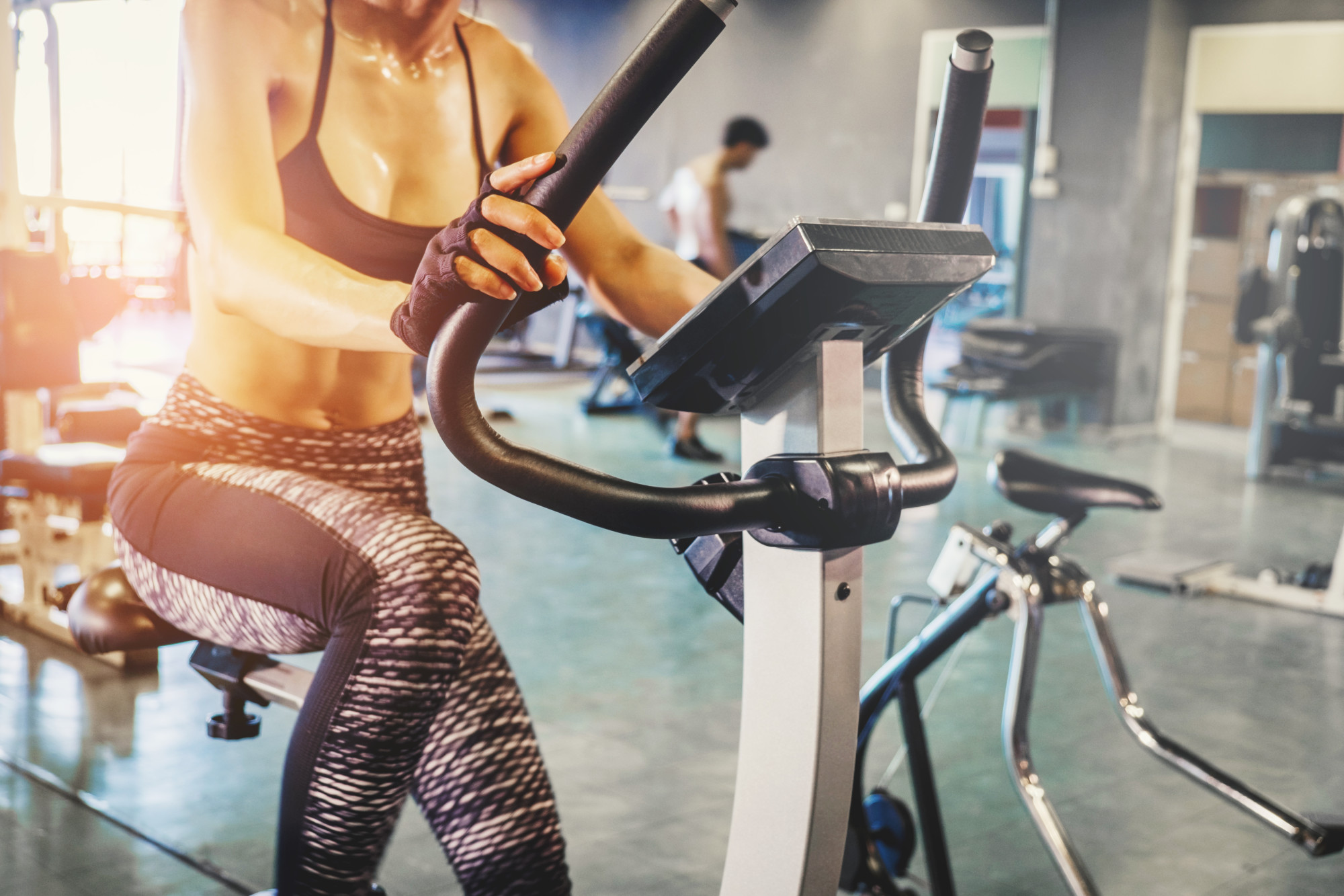 Woman on an Exercise Bike