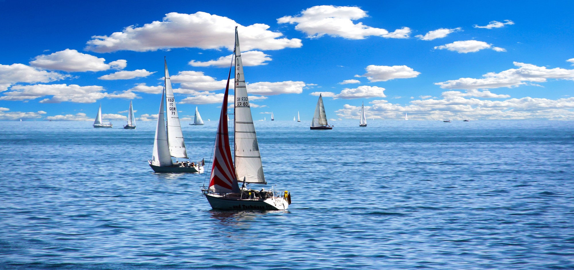 Sailboat in the Open Sea